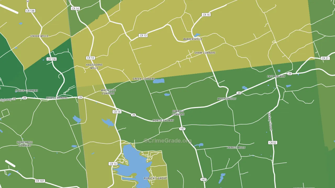 Galway, NY Map of Assault Rates