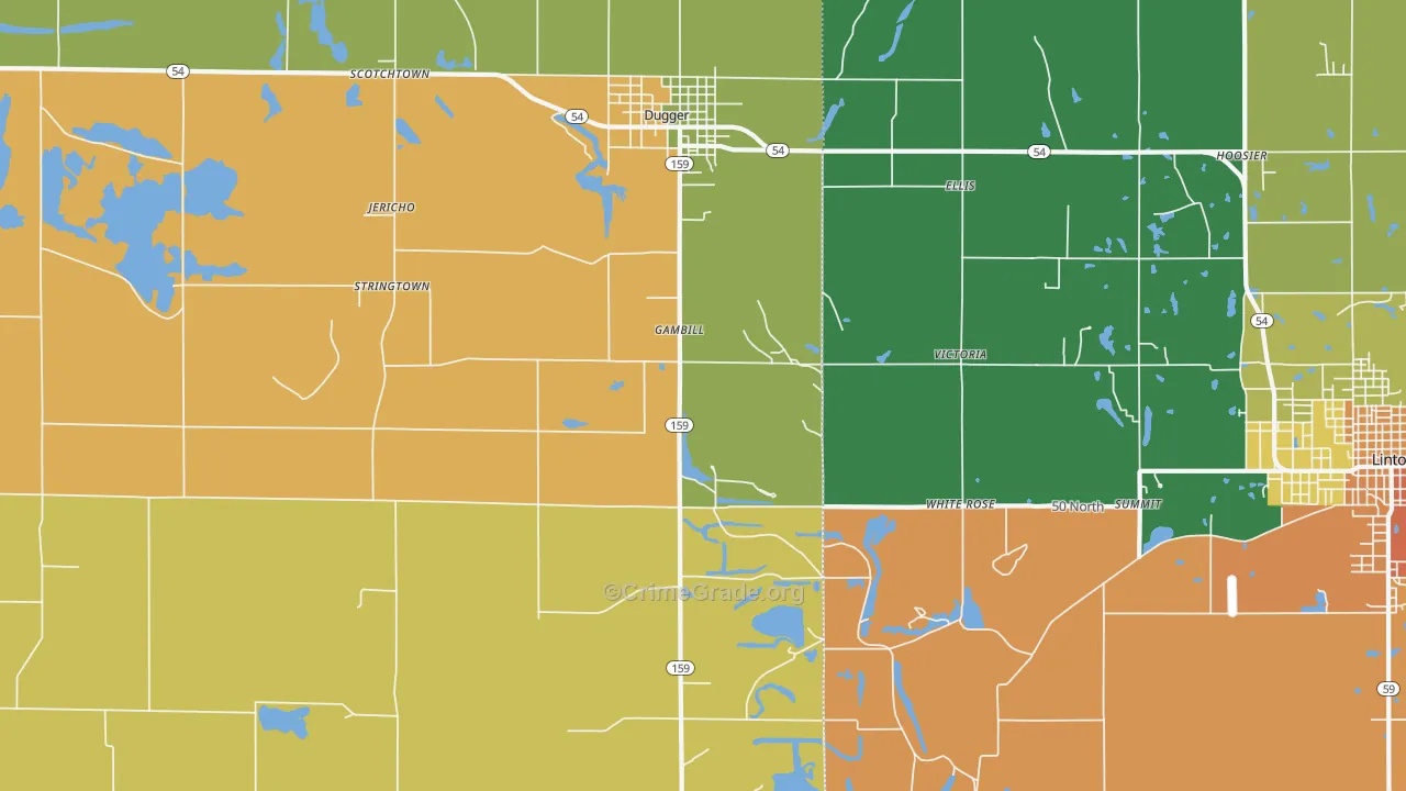 Gambill, IN Map of Assault Rates