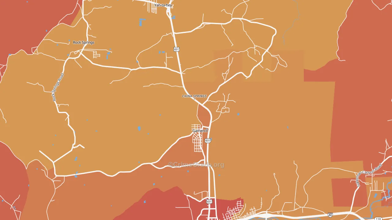Gamerco, NM Map of Assault Rates