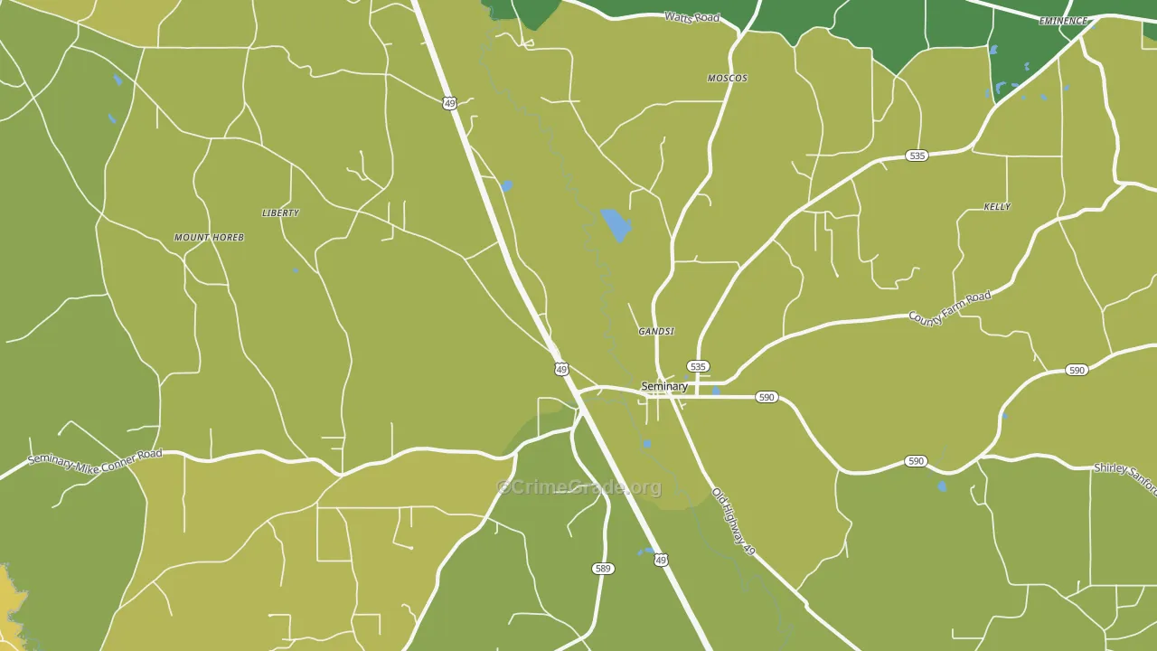 Gandsi, MS Map of Assault Rates