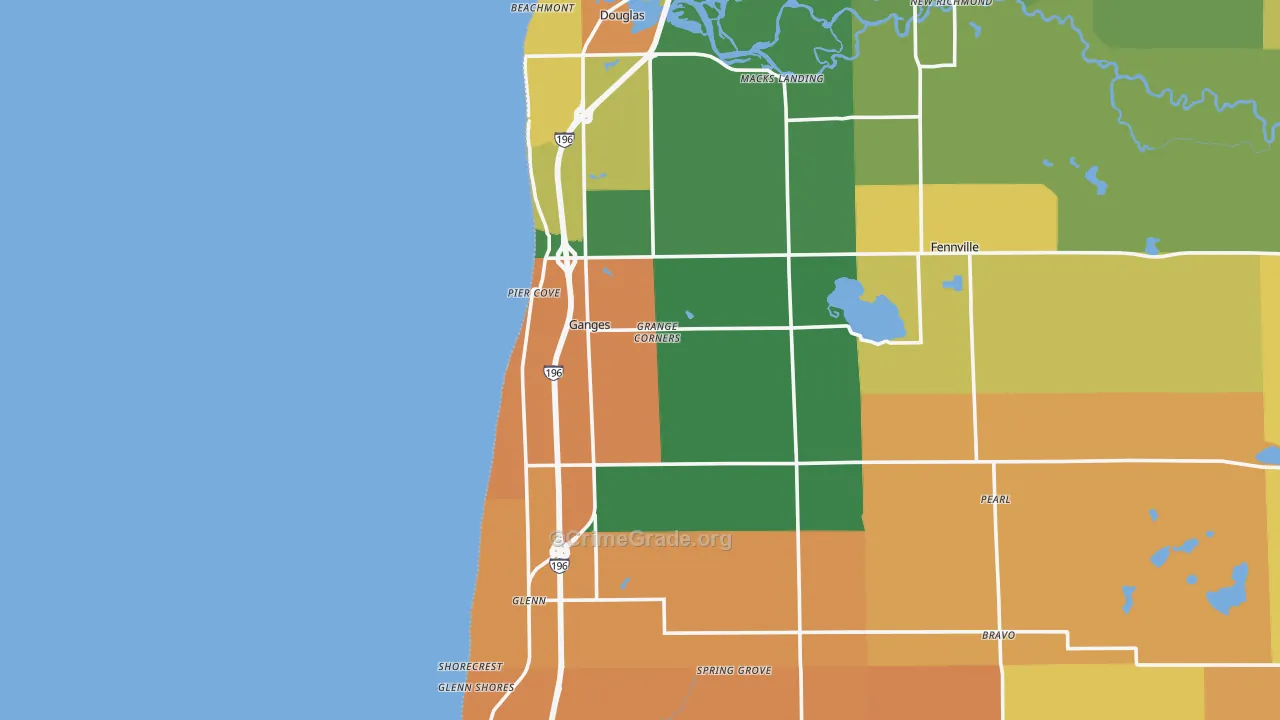Ganges, MI Map of Assault Rates