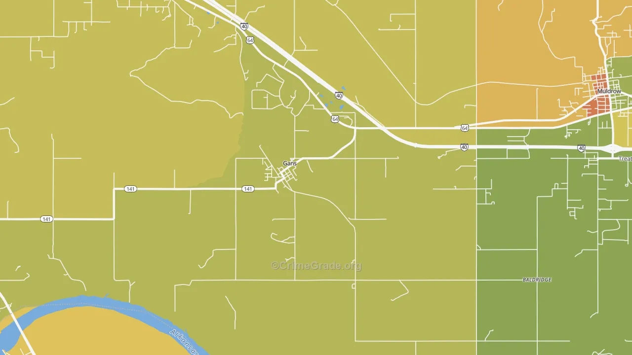 Gans, OK Map of Assault Rates