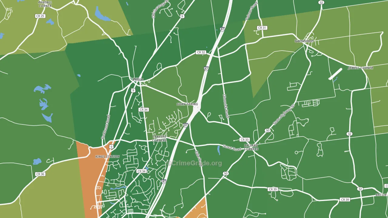 Gansevoort, NY Map of Assault Rates