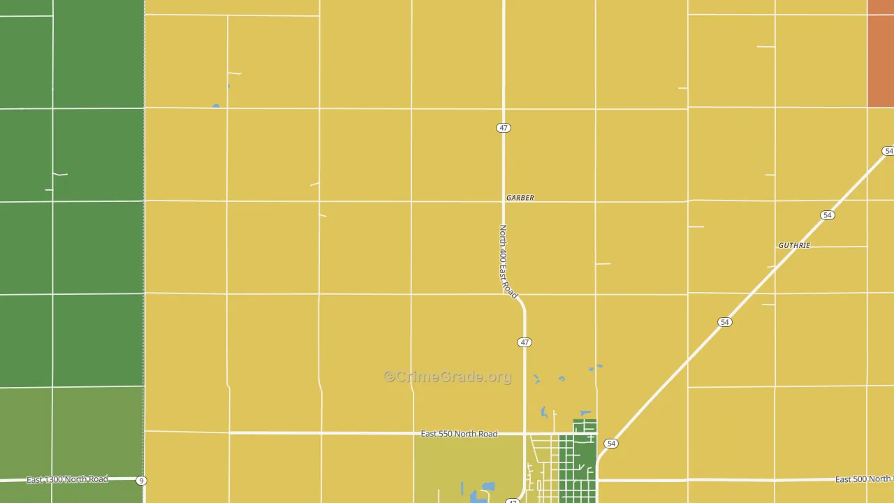 Garber, IL Map of Assault Rates