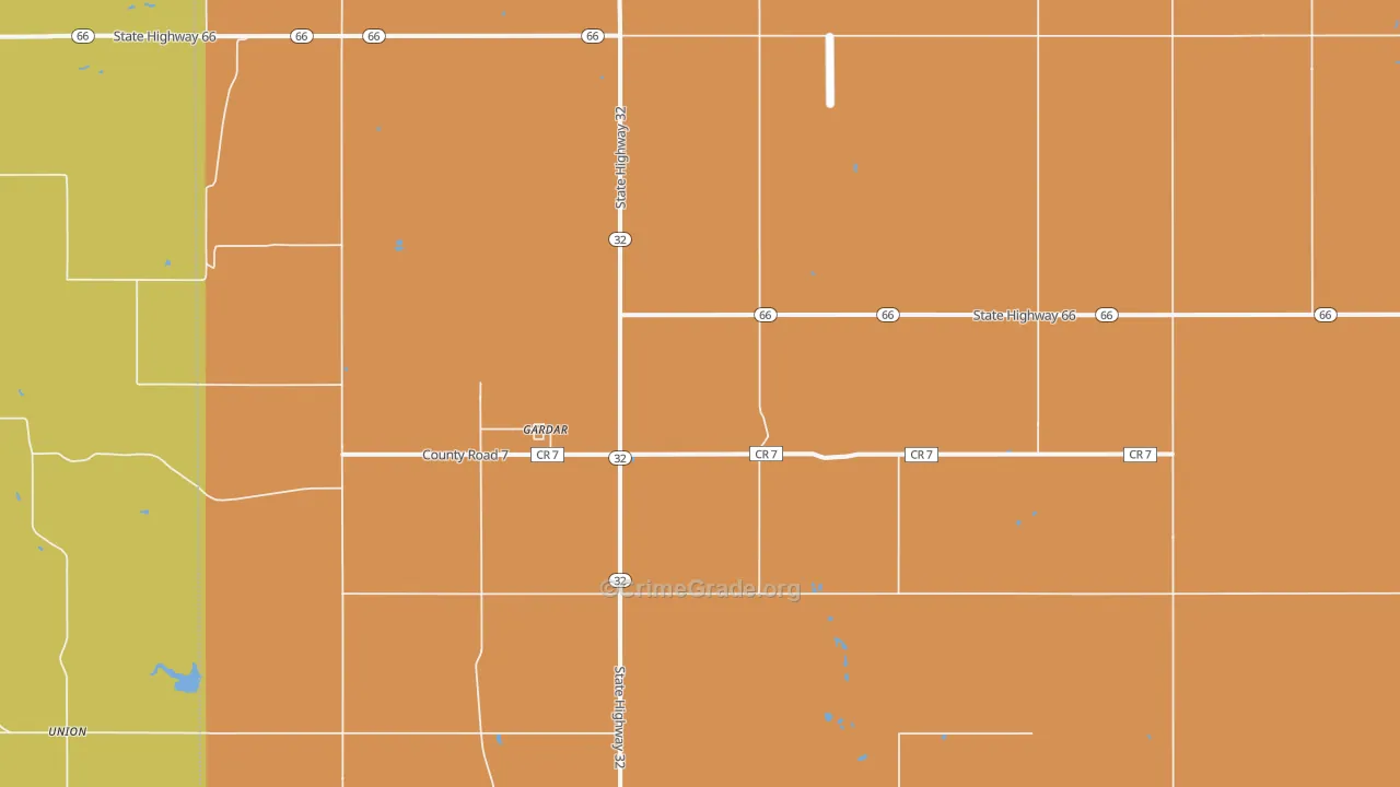 Gardar, ND Map of Assault Rates
