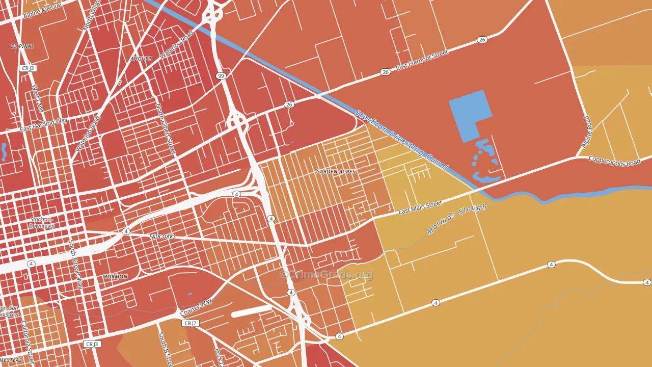 Garden Acres, CA Map of Assault Rates