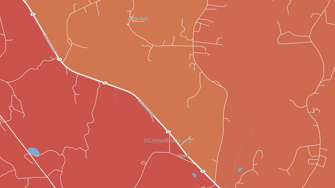 Garden, AL Map of Assault Rates
