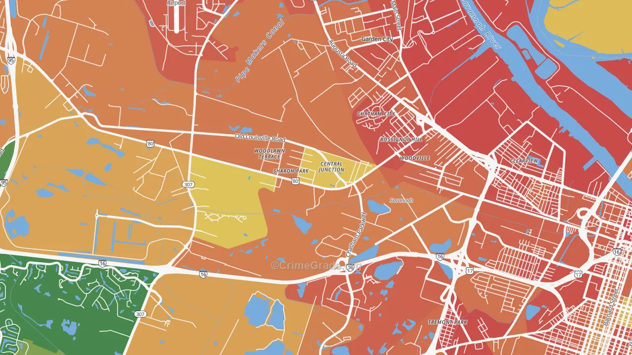Garden City, GA Map of Assault Rates