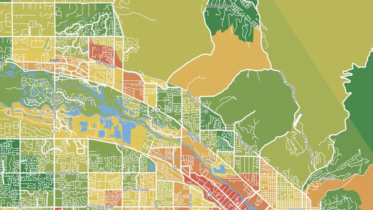 Garden City, ID Map of Assault Rates