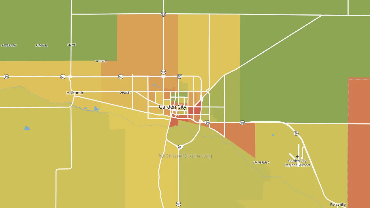 Garden City, KS Map of Assault Rates