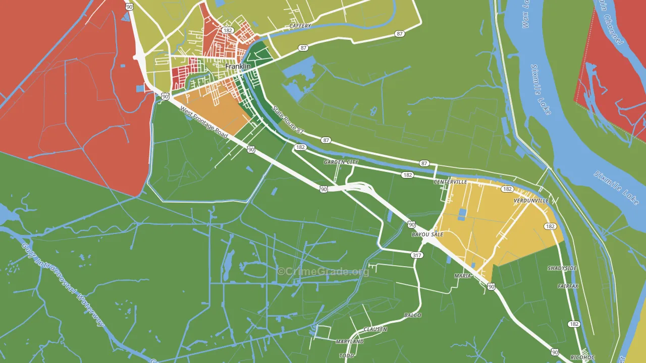Garden City, LA Map of Assault Rates