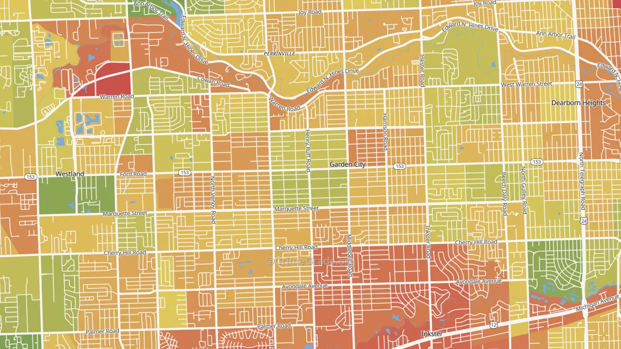 Garden City, MI Map of Assault Rates