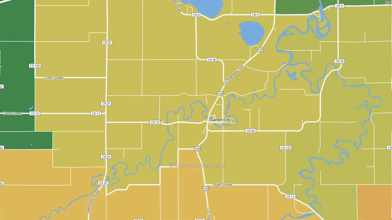 Garden City, MN Map of Assault Rates