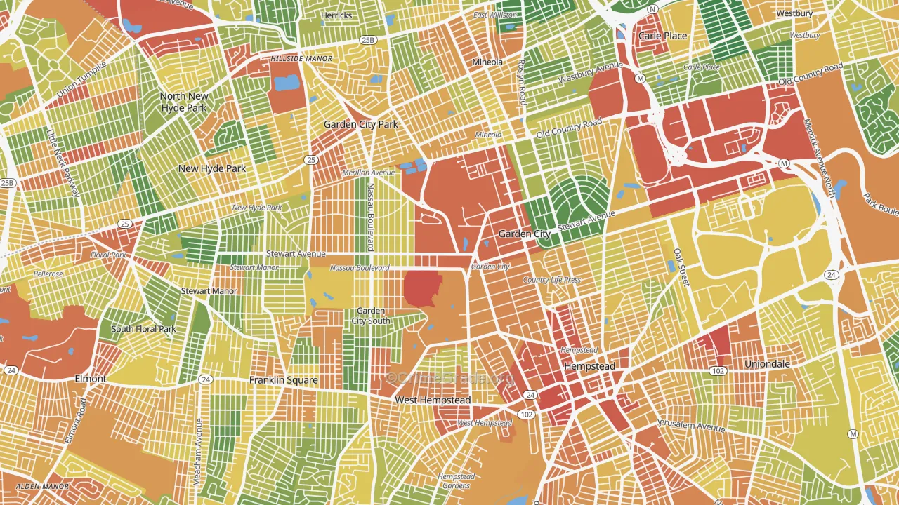 Garden City, NY Map of Assault Rates