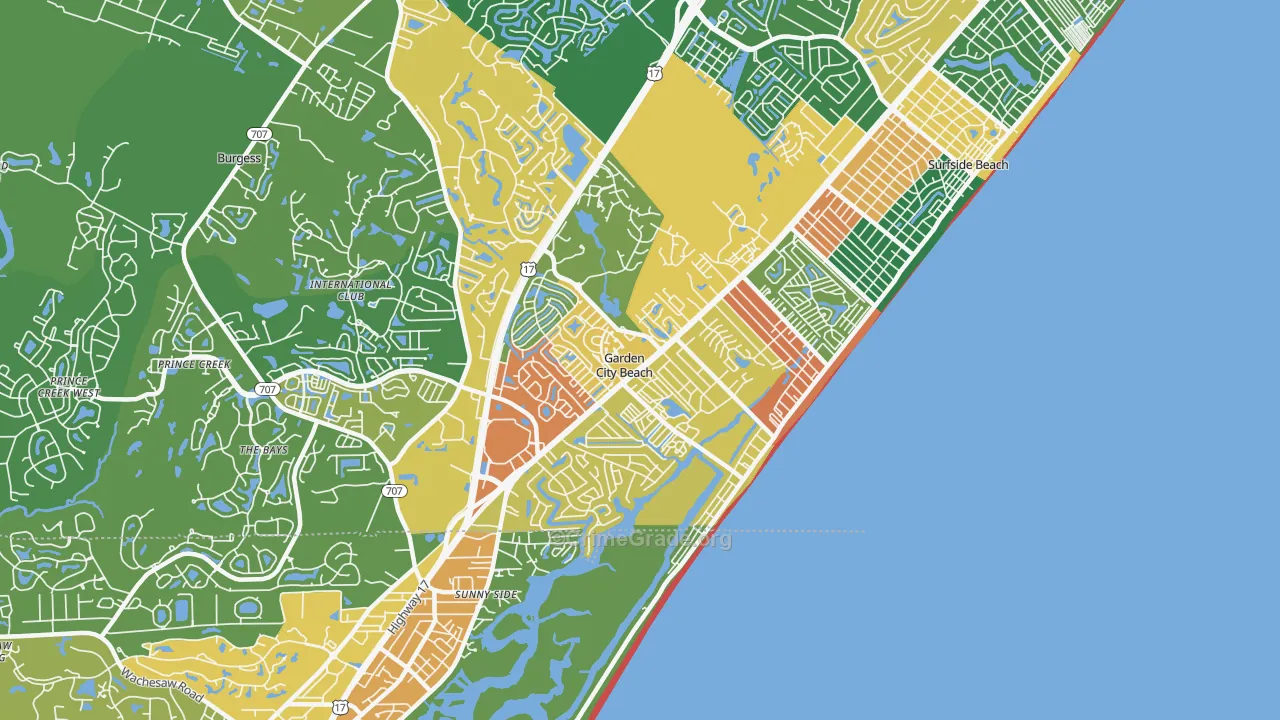 Garden City, SC Map of Assault Rates
