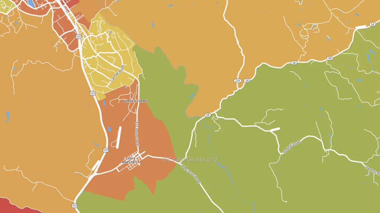 Garden Farms, CA Map of Assault Rates