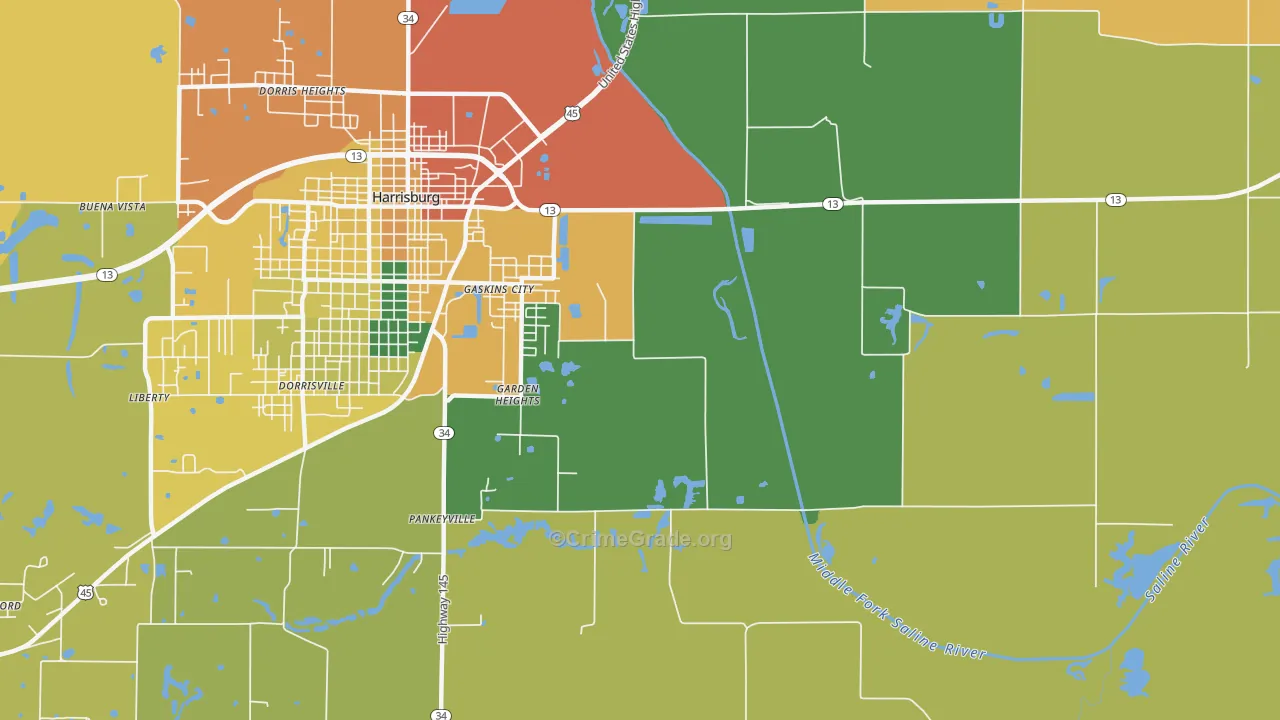 Garden Heights, IL Map of Assault Rates