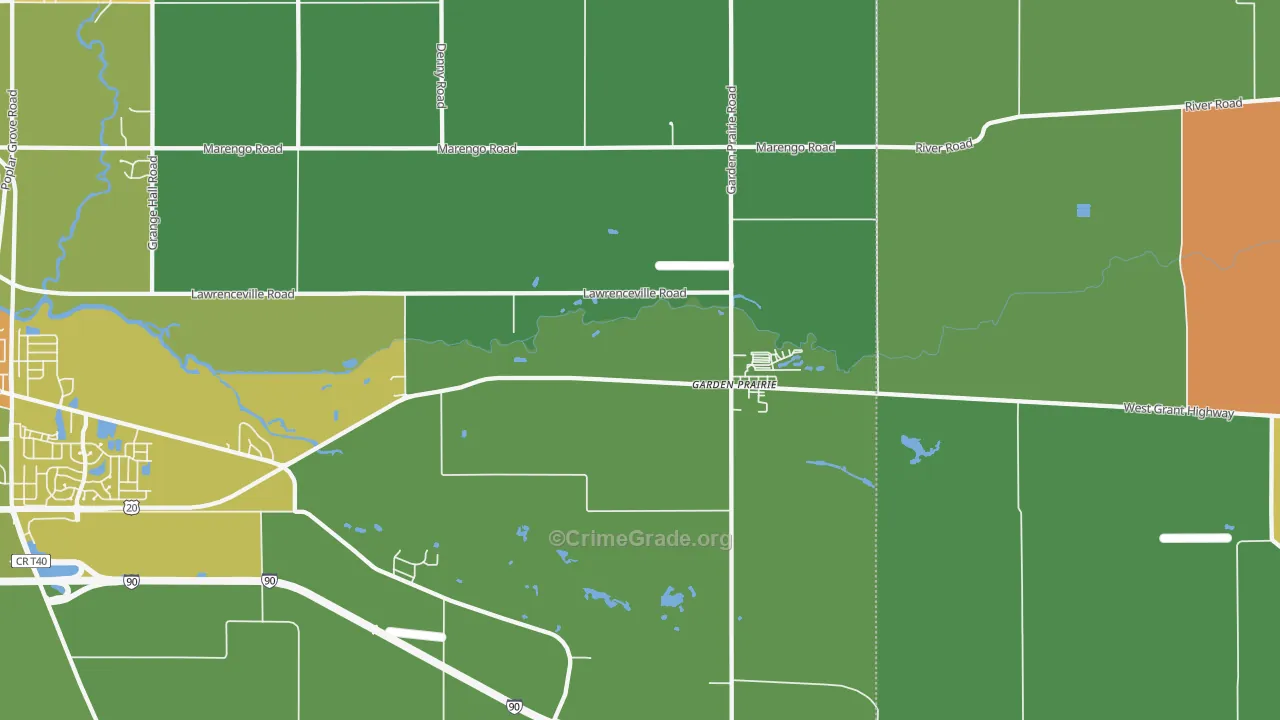 Garden Prairie, IL Map of Assault Rates