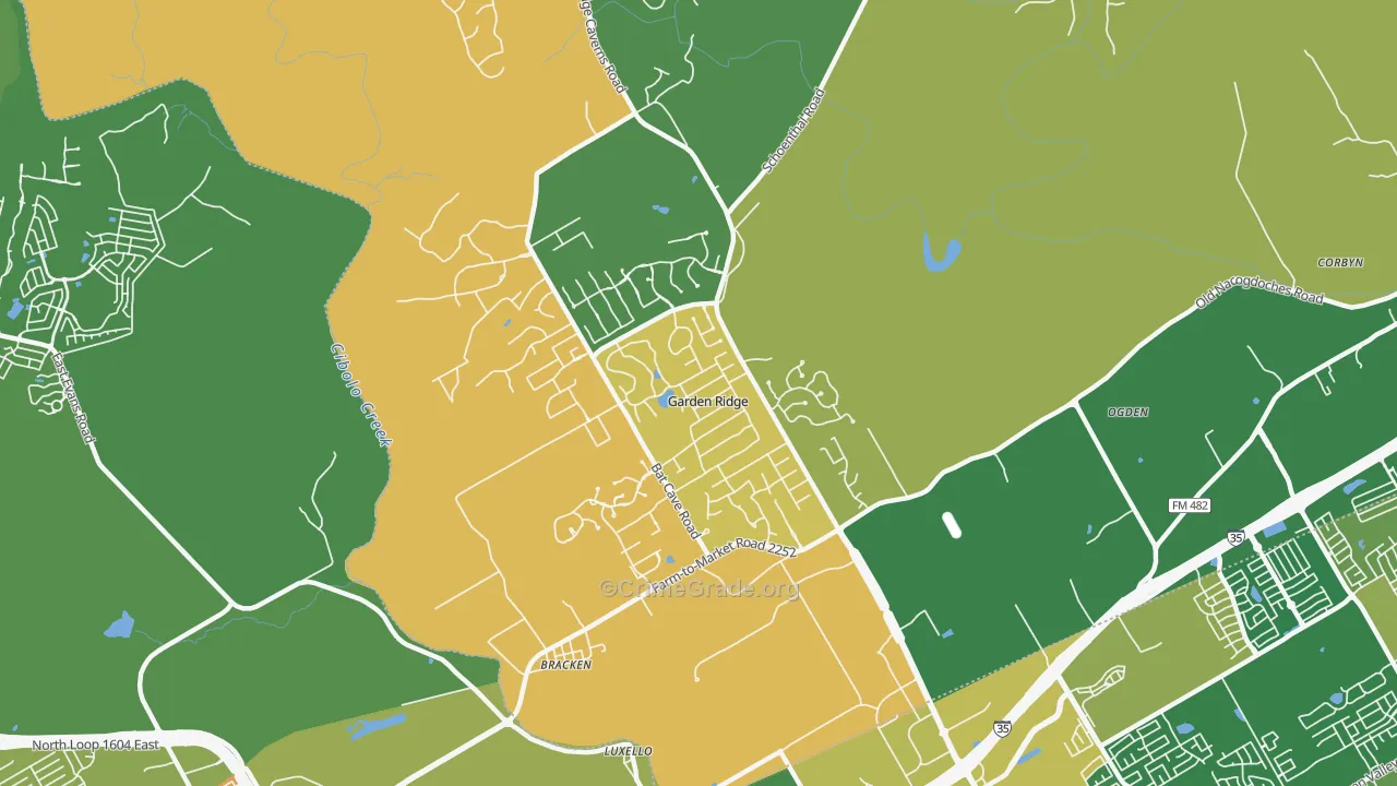 Garden Ridge, TX Map of Assault Rates