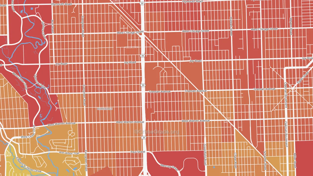 Garden View, Detroit, MI Map of Assault Rates