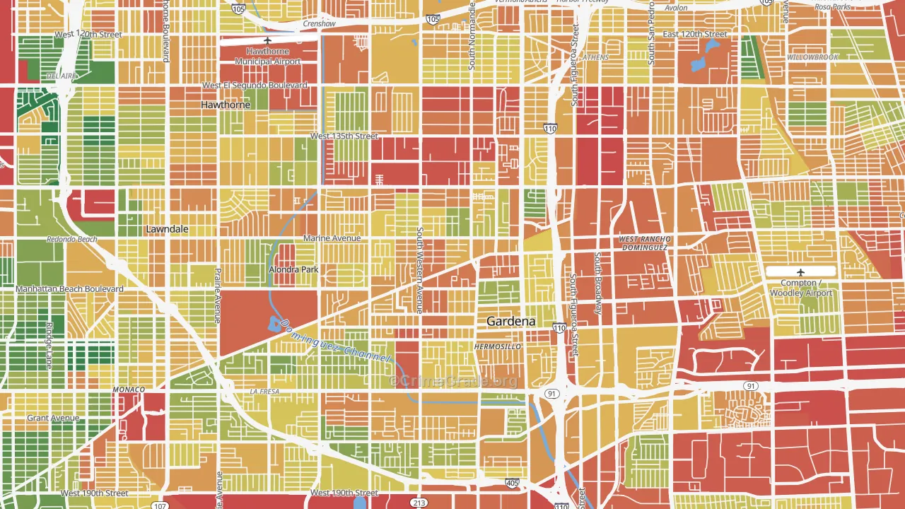 Gardena, CA Map of Assault Rates