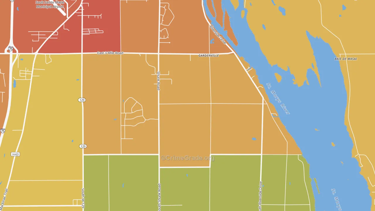 Gardenville, MI Map of Assault Rates