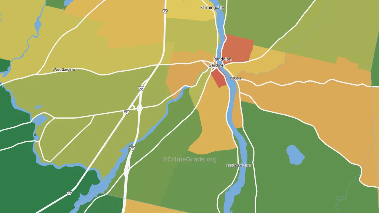 Gardiner, ME Map of Assault Rates