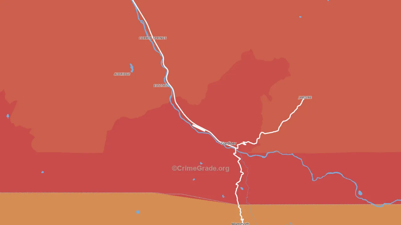 Gardiner, MT Map of Assault Rates