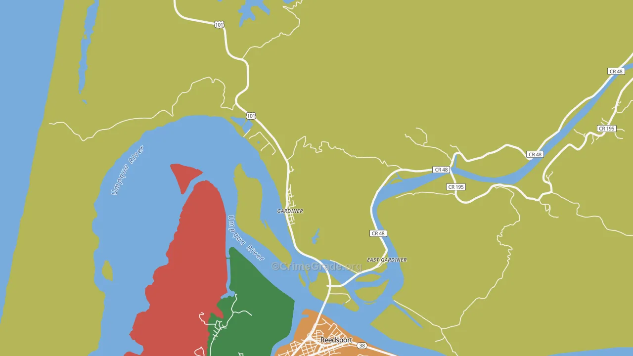 Gardiner, OR Map of Assault Rates