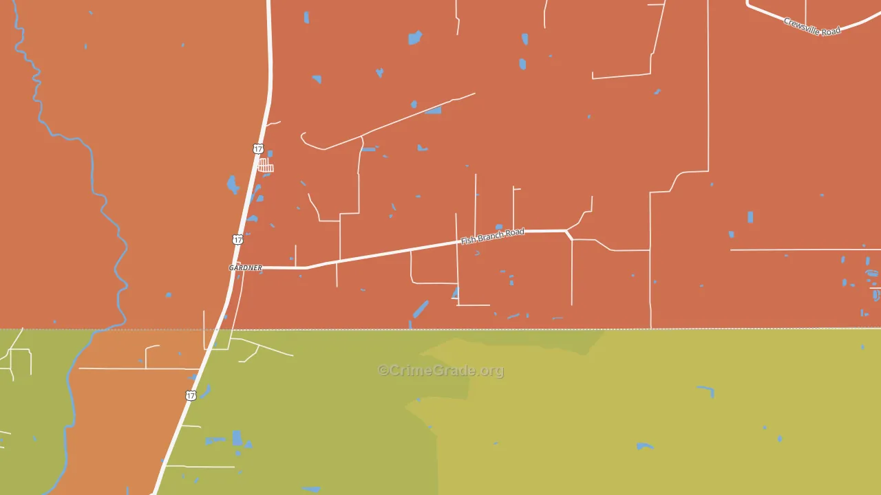 Gardner, FL Map of Assault Rates