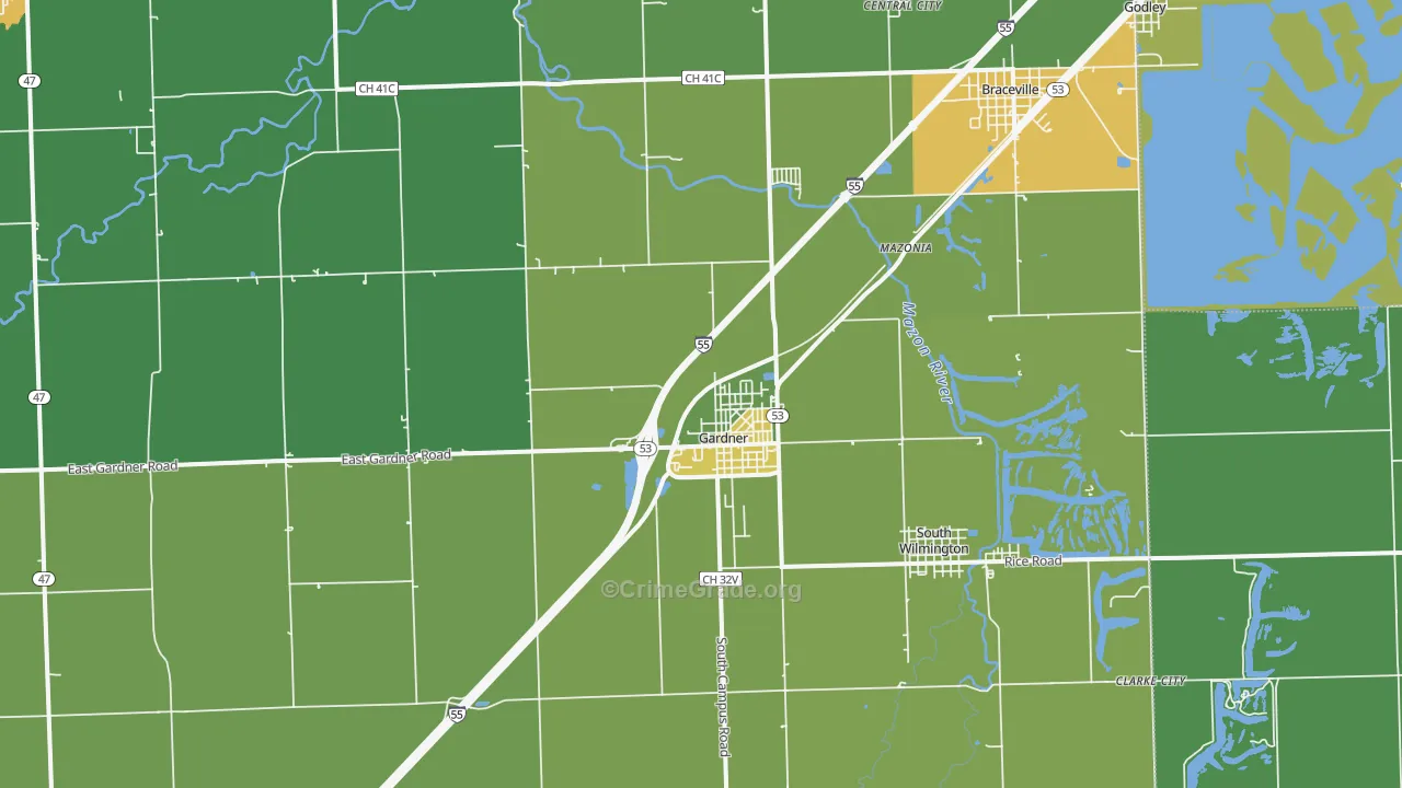 Gardner, IL Map of Assault Rates