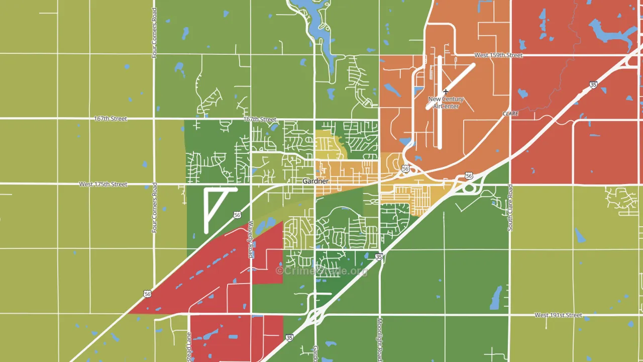 Gardner, KS Map of Assault Rates