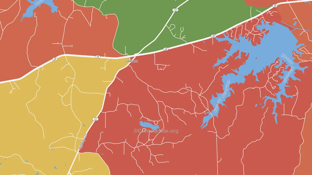 Gardner, LA Map of Assault Rates