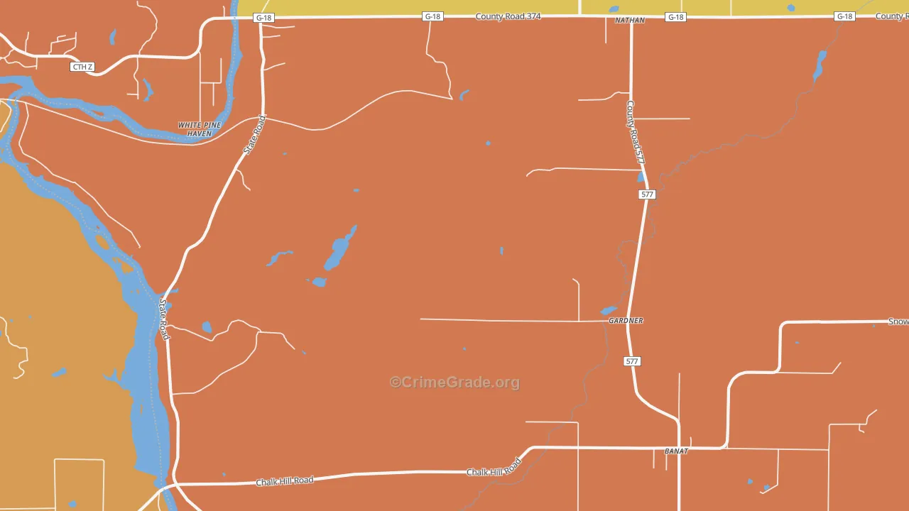 Gardner, MI Map of Assault Rates