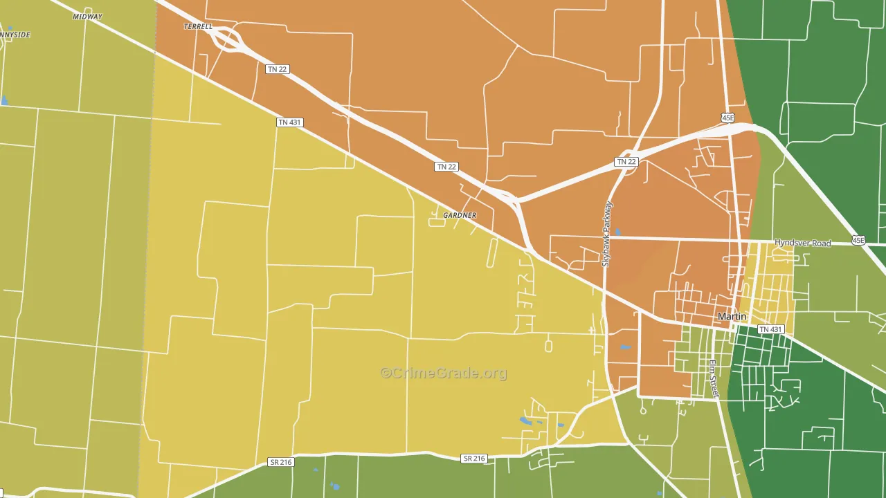 Gardner, TN Map of Assault Rates