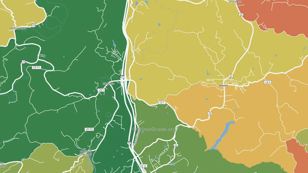 Gardner, WV Map of Assault Rates
