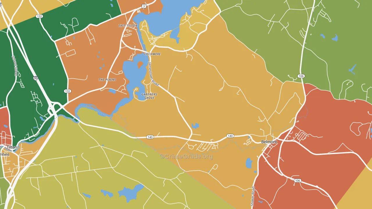 Gardners Grove, NH Map of Assault Rates