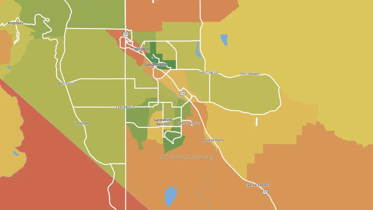 Gardnerville, NV Map of Assault Rates