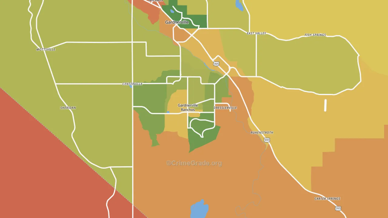 Gardnerville Ranchos, NV Map of Assault Rates