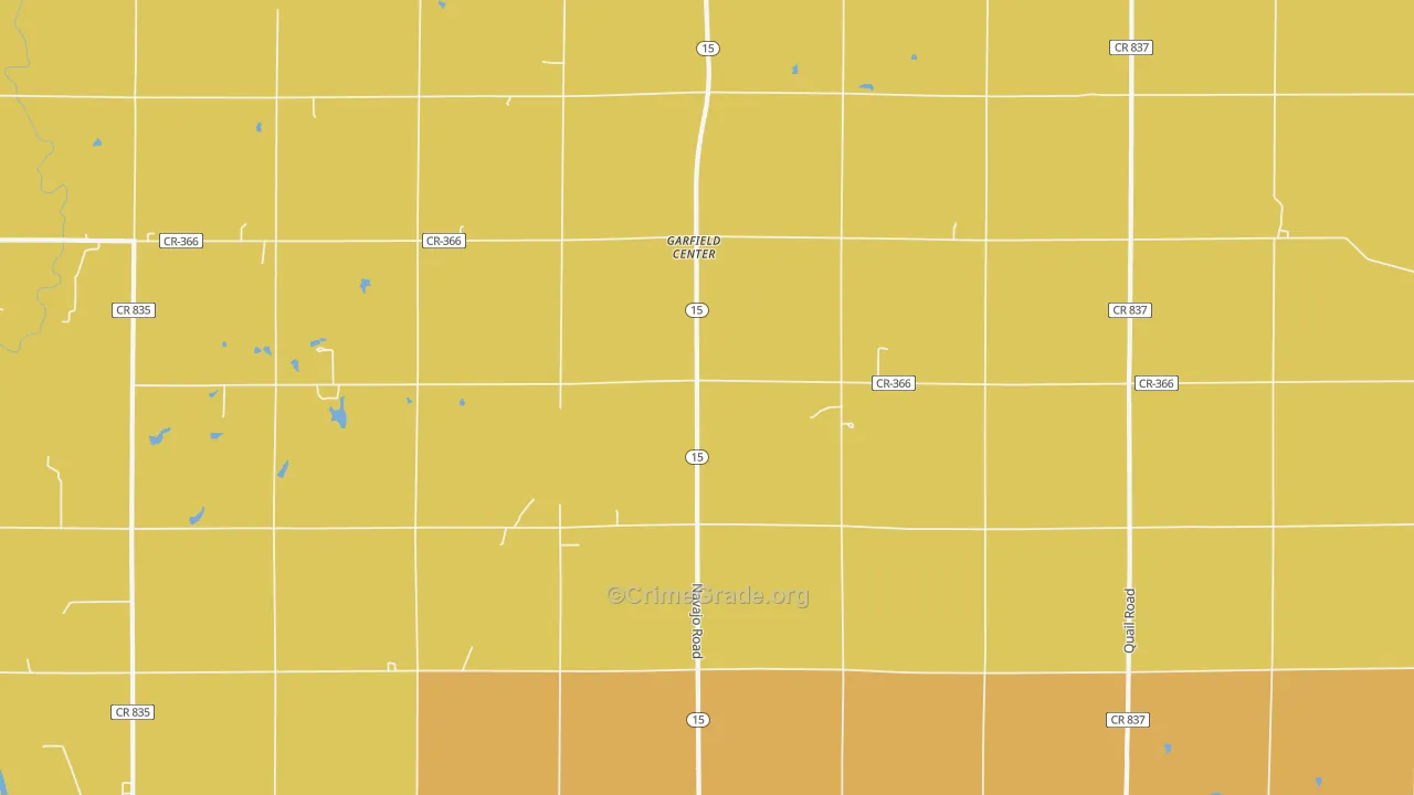 Garfield Center, KS Map of Assault Rates