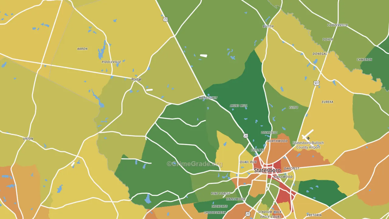 Garfield, GA Map of Assault Rates