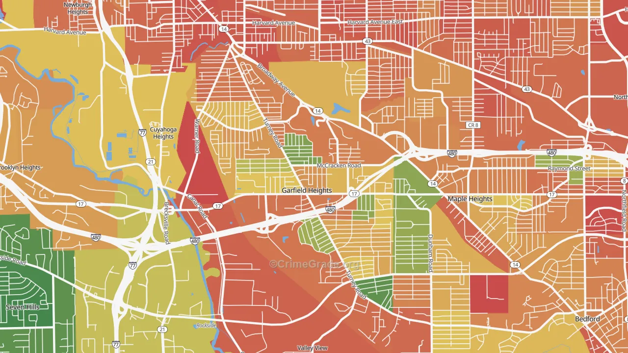 Garfield Heights, OH Map of Assault Rates