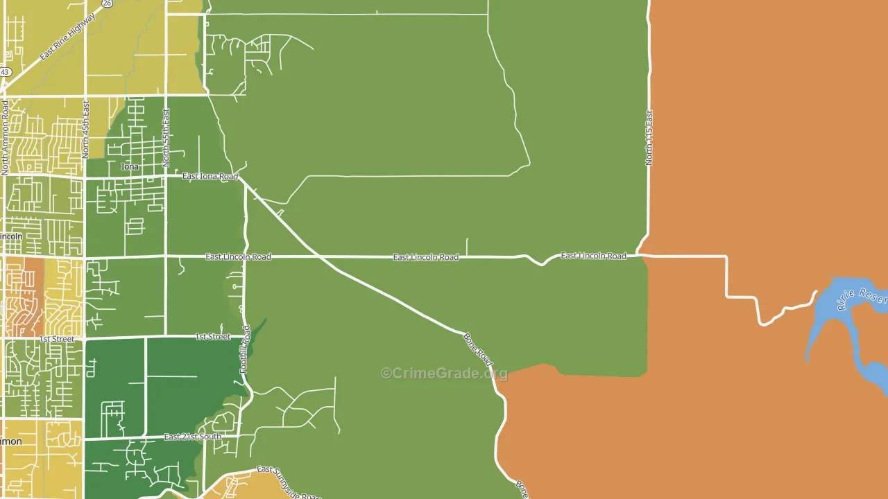 Garfield, ID Map of Assault Rates