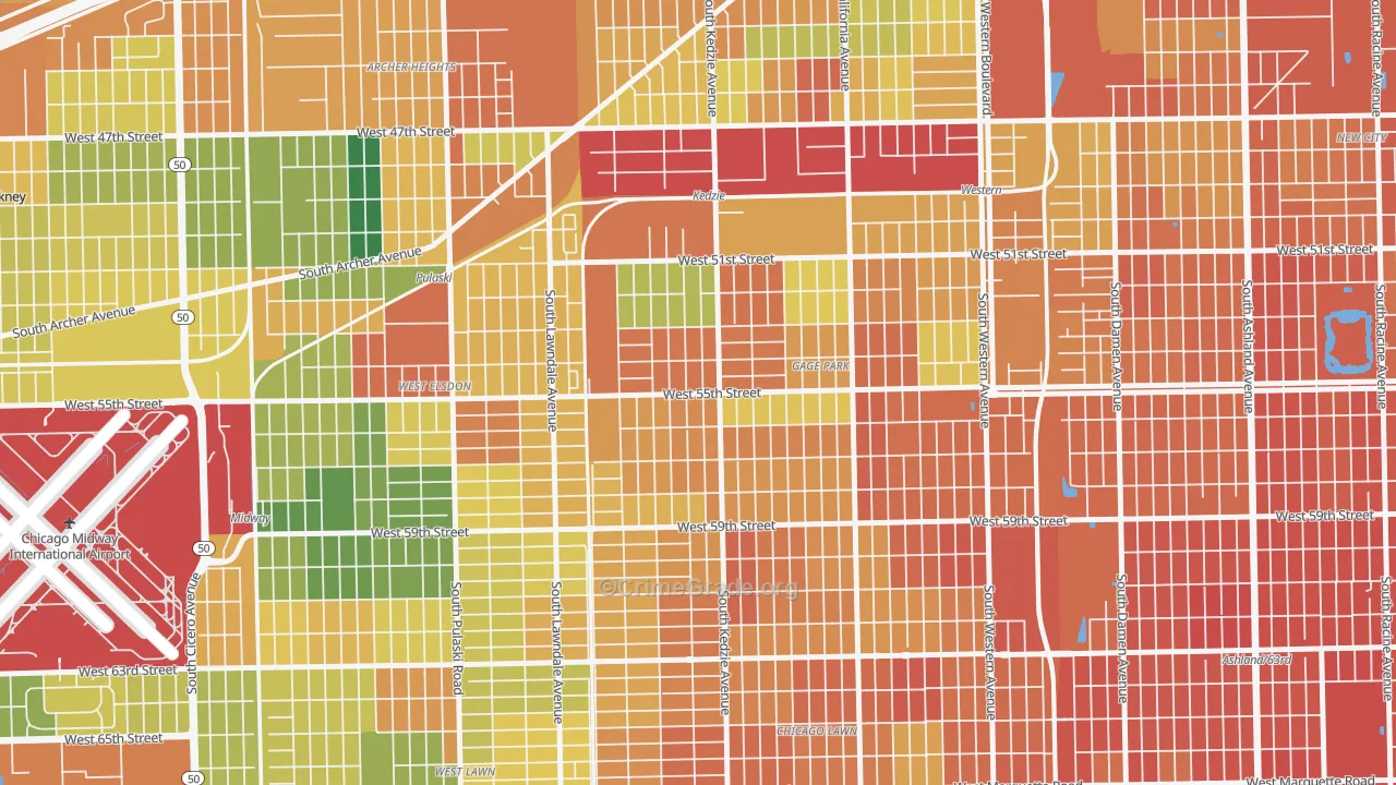 Garfield Manor, Chicago, IL Map of Assault Rates
