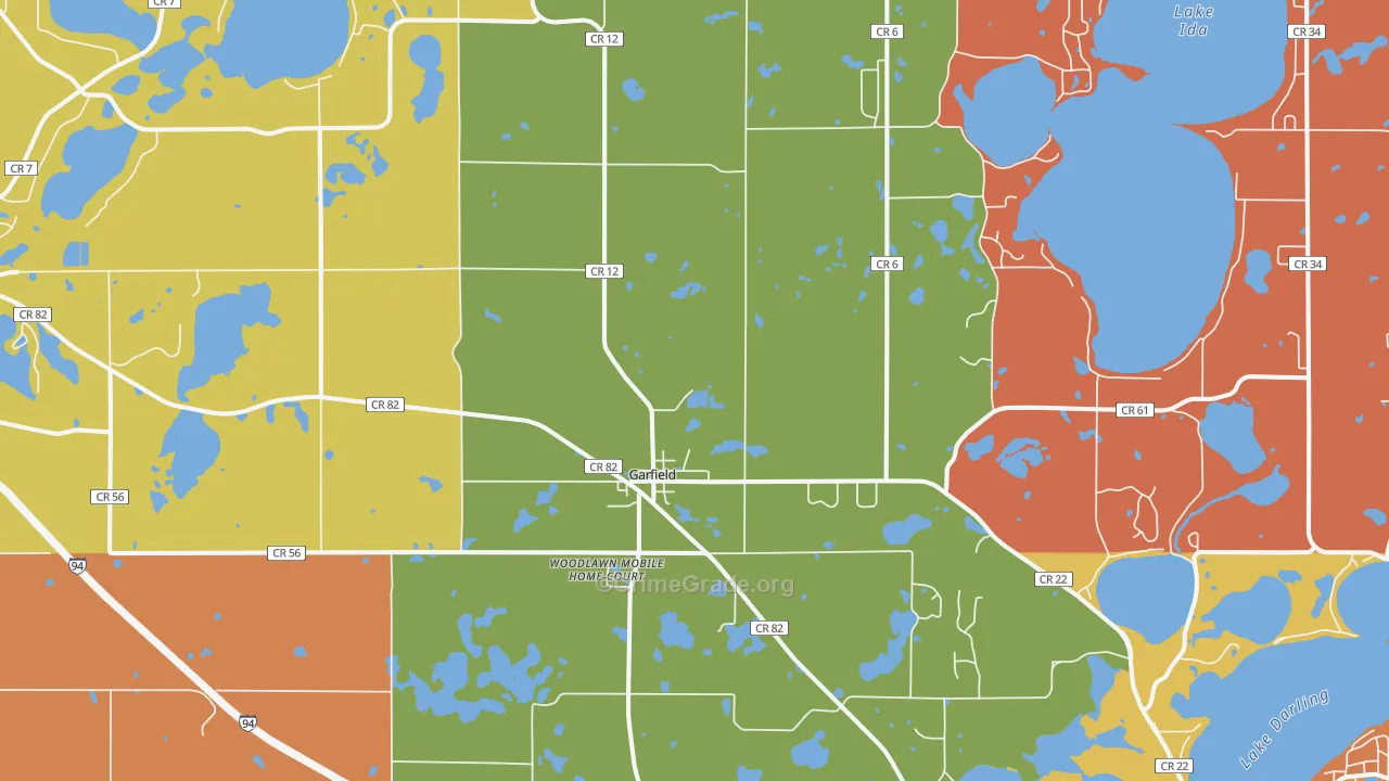 Garfield, MN Map of Assault Rates