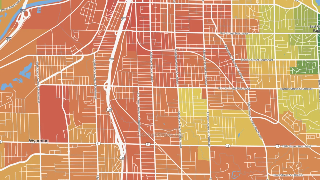 Garfield Park, Grand Rapids, MI Map of Assault Rates