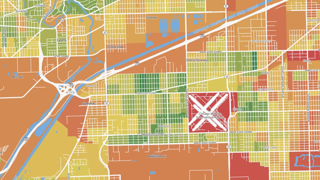 Garfield Ridge, Chicago, IL Map of Assault Rates