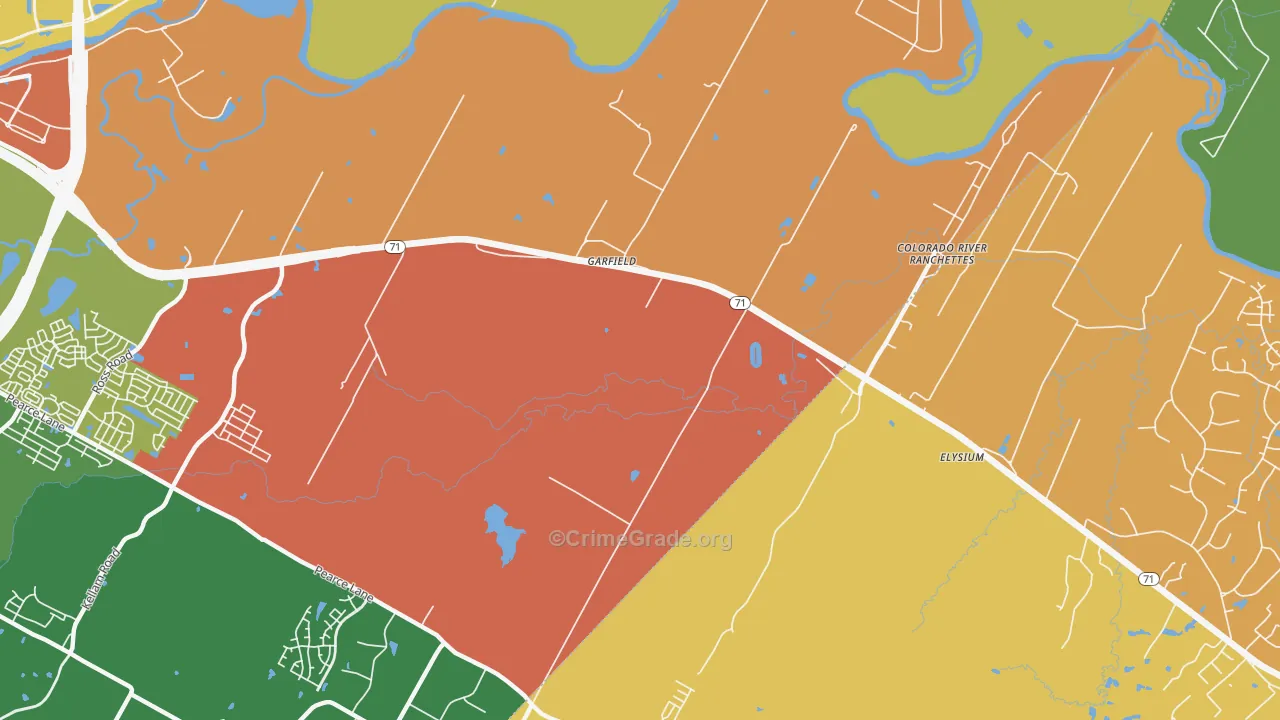 Garfield, TX Map of Assault Rates