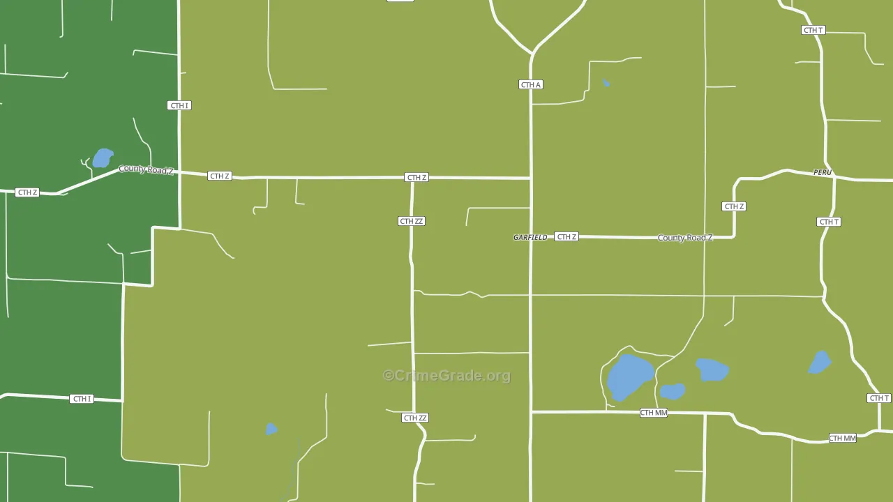 Garfield, WI Map of Assault Rates