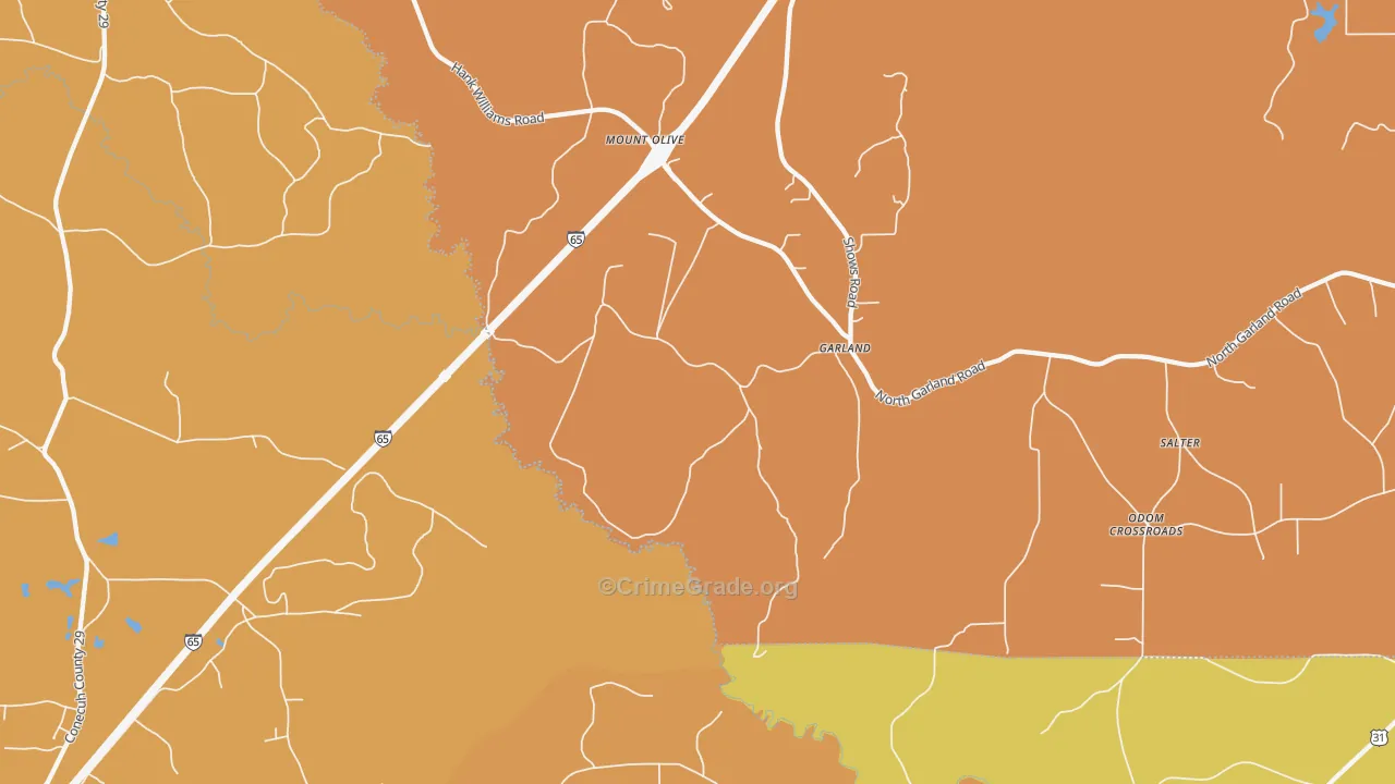Garland, AL Map of Assault Rates